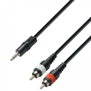 Cablu Y Adam Hall 1 X 3.5 Jack Stereo - 2 X RCA 6M...